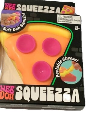 NEEDOH Pizza Squish NEE DOH Squeezza Squishy Sensory Toy Yellow Crust NEW